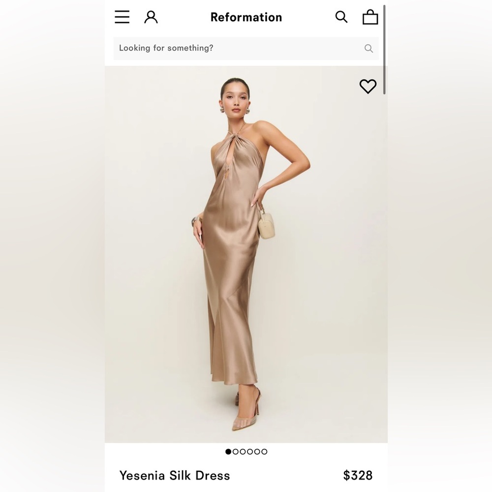 Reformation Yesenia Silk Dress (Macadamia)